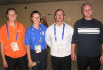 Die deutschen World Games-Schiedsrichter Christiane Hippler, Cora Eilhardt, Knut Lohrisch und Alexander Trllsch.